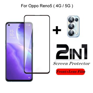 ฟิล์มกระจกนิรภัย กันรอยเลนส์กล้อง สําหรับ Oppo Reno 5 4G 5G Reno5 2-in-1 9H