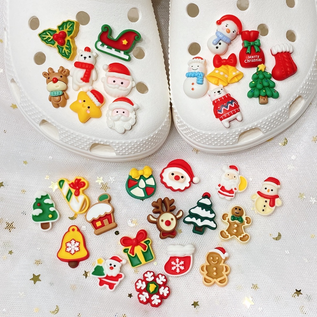 【 Ooyoudo】จี้รูป croc เหมาะกับของขวัญคริสต์มาส และฮาโลวีน สําหรับตกแต่ง DIY【แตะผู้หญิง jibitz อุปกรณ์เสริม】
