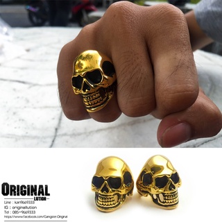 แหวนกะโหลก กะโหลกทอง แหวนSkull แหวนกระโหลก แหวนเท่ๆ แหวนผู้ชาย แหวนสแตนเลส แสตนเลสแท้100% Stainless