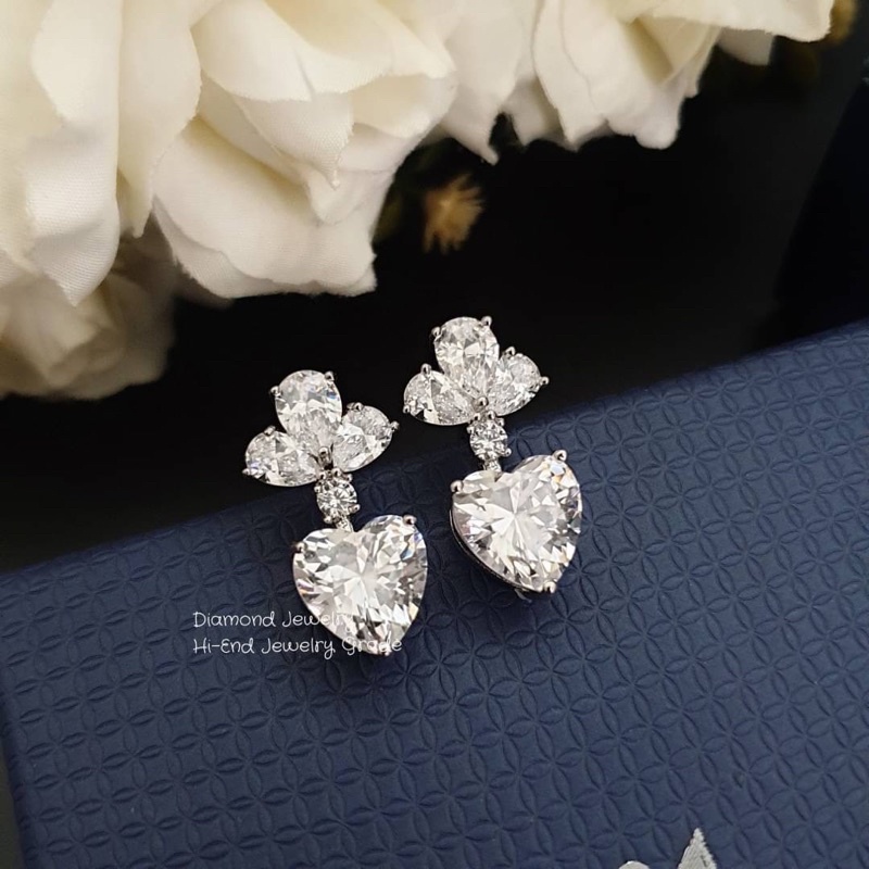 ต่างหูเพชร CZ แท้ ต่างหูแฟชั่น งานเกรดจิวเวลรี่ SE-999