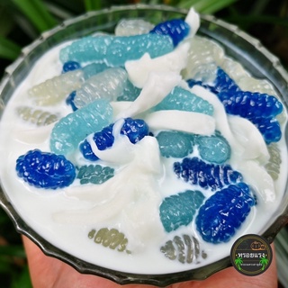 ครองแครงอัญชัน3สีทำจากอัญชันแท้ เหนียว นุ่ม หนึบหนับ แพคละ 5…