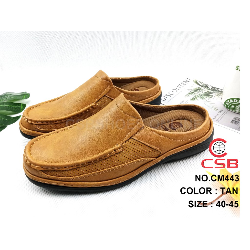 C443 รองเท้าเปิดส้นทำจากหนัง PU มีความแข็งแรงทนทานเพราะมีการเย็บพื้น พื้นนุ่มมาก