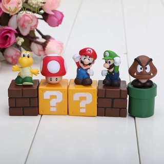 Mocho ของเล่นโมเดลฟิกเกอร์ Super Mario Bros. 5ชิ้น/ชุดสําหรับเด็ก