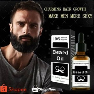 ⚡ของแท้⚡เซรั่ม ปลูกหนวด เครา คิ้ว​   ORGANIC BEARD100% OIL 30 ml