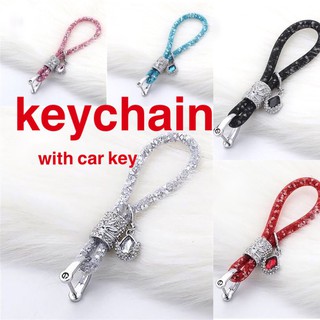 พวงกุญแจเชือกเส้นเล็กสําหรับรถยนต์ Car keychain universal keychain men and women key ring lanyard hand rope anti-lost metal key chain hanging grid rope