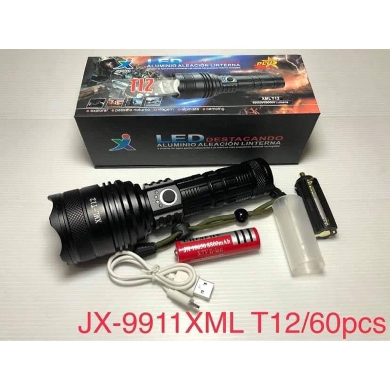 (พร้อมส่ง)ไฟฉาย รุ่น JX-9911 XML T12 ไฟฉายแรงสูง ไฟแรงสูง ไฟฉายสว่าง ปรับไฟได้ 3 แบบ สว่างมาก