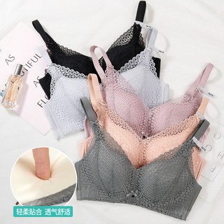 Braไร้โครง Sexy Soft Bra เสื้อในลูกไม้ลายดอก แฟชั่นใหม่ ชุดชั้นในไร้โครงระบายอากาศสบายรวบรวมไม่มีขอบ #2938