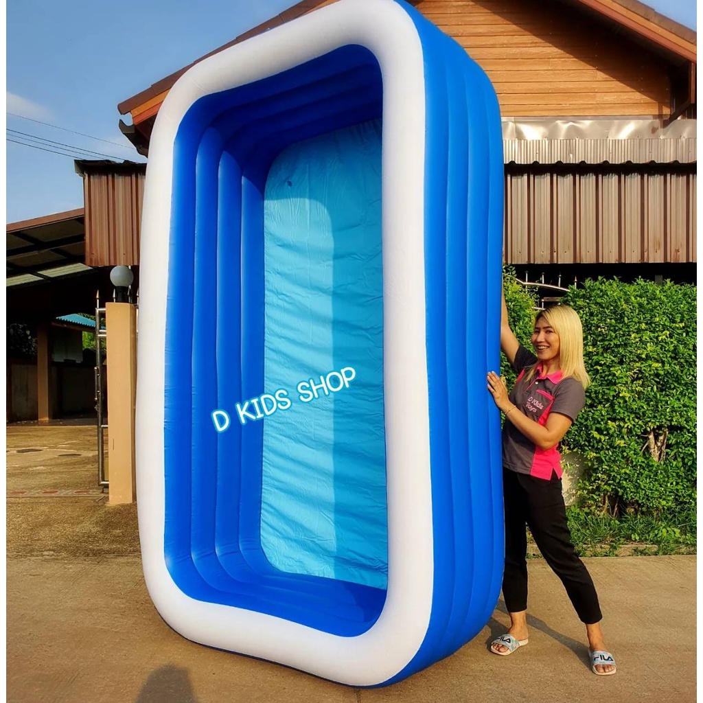 PP4 สระน้ำเป่าลม สระน้ำ สระน้ำเด็ก ขนาด 305*183*70 cm. สระ 3 เมตร 4 ชั้น (ตัวเลือก 6 ขนาด)
