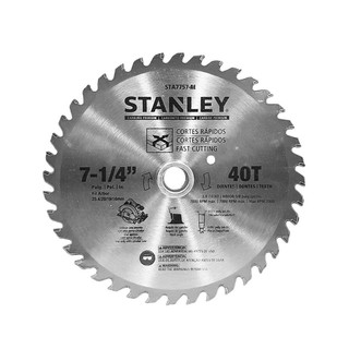 ใบเลื่อยวงเดือน STANLEY STA7757 7 นิ้ว 40 ซี่ เครื่องมือเลื่อยและอุปกรณ์ CIRCULAR SAW BLADE STANLEY STA7757 7" 40T