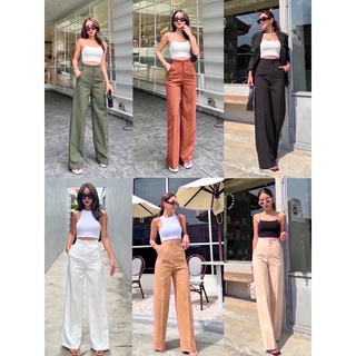 🦋🦋Dolores high-waist pant   กางเกงเอวสูงขากระบอกใหญ่