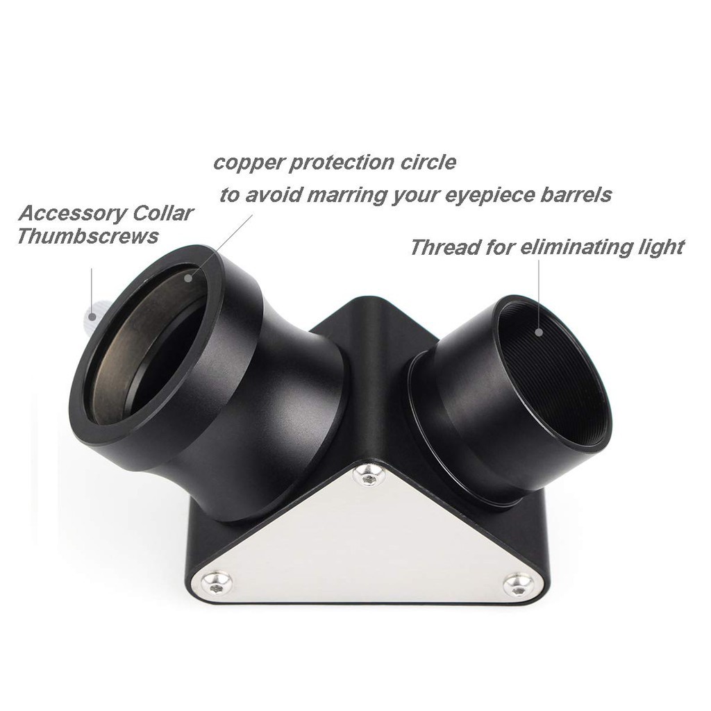 SVBONY SV188 ซีนิธ มิร์เรอร์อะแดปเตอร์แนวทแยง1.25 นิ้ว 90 องศา สร้างภาพโลหะทั้งตัวสำหรับกล้องโทรทรรศน์หักเห