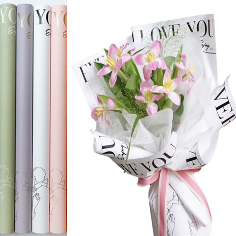 กระดาษห่อช่อดอกไม้ กันน้ํา หลากสี สําหรับงานแต่งงาน วันวาเลนไทน์ Diy