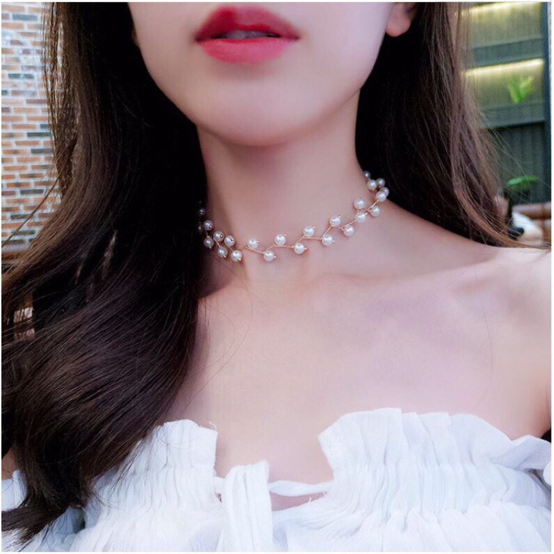 [พร้อมส่งด่วนจากไทย] สร้อยโชกเกอร์มุก สวยๆใส่ออกงาน