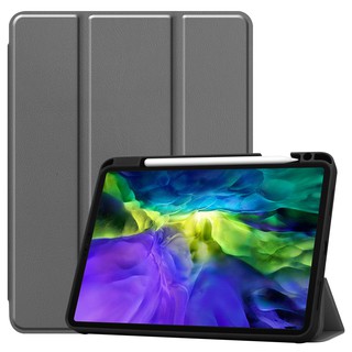 iPad Leather Cover with Pen Holder Protective case iPad Pro 11 inch 12.9 inch 2020 2018 Tablet case TPU soft bottom Honeycomb design