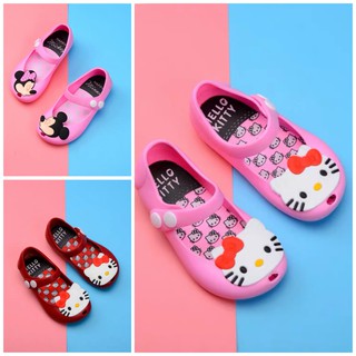 รองเท้ายางลายคิตตี้ มิคกี้เมาส์สีชมพูมีกลิ่นหอม - Kitty, Mickey Mouse Rubber Shoes with Fruty Smell