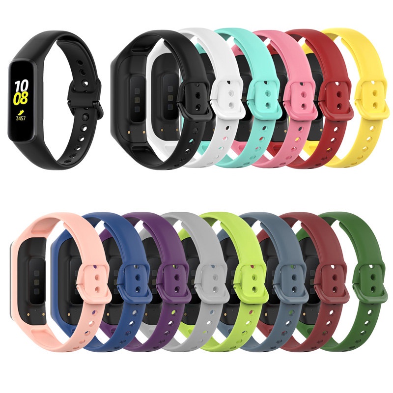 สําหรับ Samsung Galaxy Fit2 Fit 2 Sm-R220 สายซิลิโคนนิ่ม เปลี่ยนได้ สายนาฬิกาข้อมือ สายยางดิจิทัล สวมใส่ได้ เข็มกลัดวินเทจ