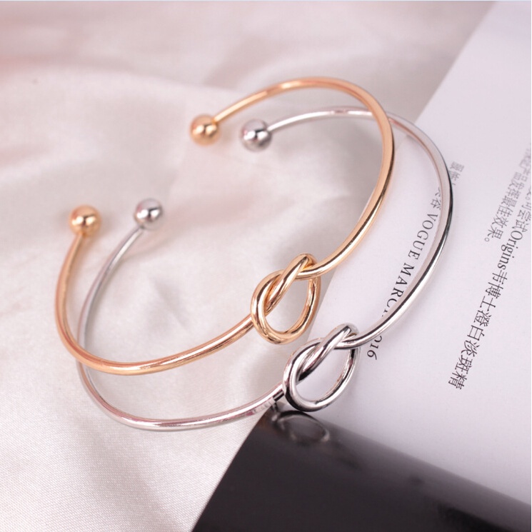 สร้อยข้อมือโลหะรักสําหรับผู้หญิงเปิดกําไลข้อมือโรสโกลด์ ราคา ถูกที่สุด ดีลบีเคเค