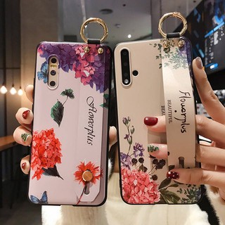 เคสโทรศัพท์มือถือ ลายดอกไม้ พร้อมสายคล้องมือ แฟชั่น สําหรับ Samsung Galaxy note 8 9 10 plus lite note20 ultra s8 s9 s10 s20 plus s21 s22 s23 ultra s20fe s21fe