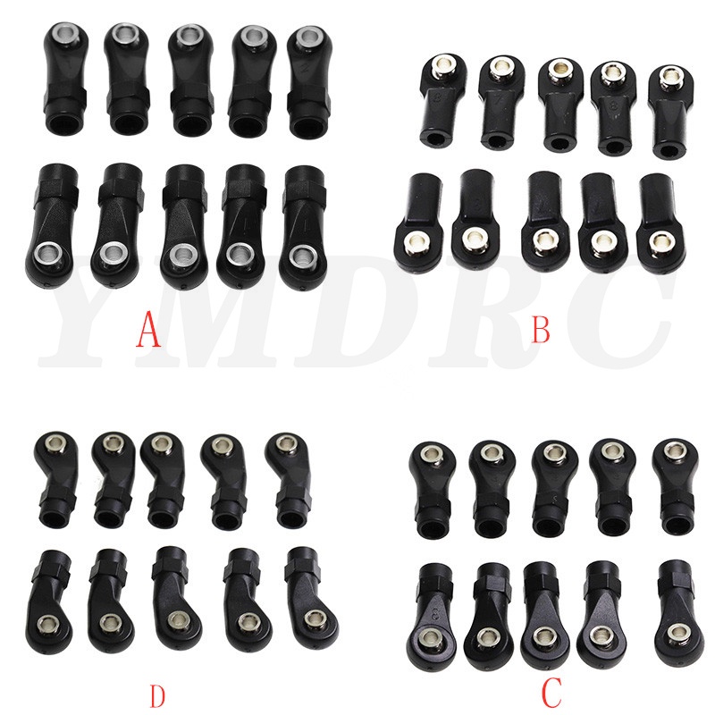 10 ชิ้นพลาสติก M4 Rod End Link Link Link Linkage Balls Joint Head สําหรับ 1/10 RC รถ Crawler Axial S