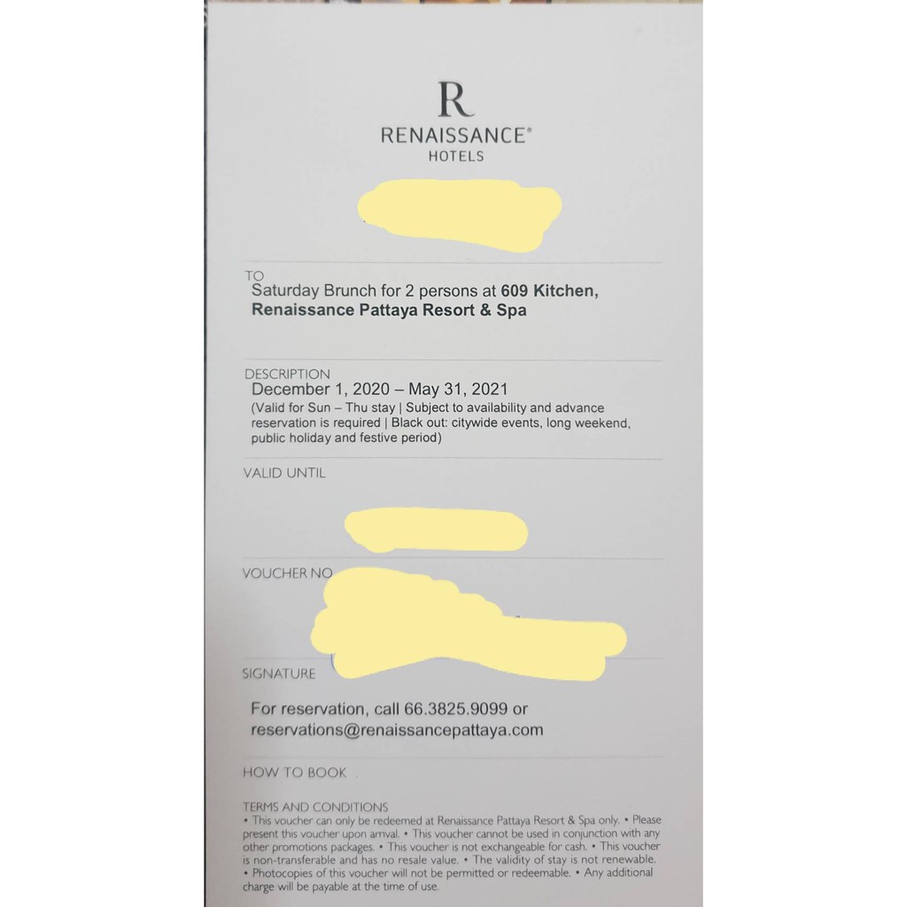 บัตรทานอาหาร Saturday Brunch ที่ห้องอาหาร 609 Kitchen รร Renaissance Pattaya สำหรับ 2 ท่าน
