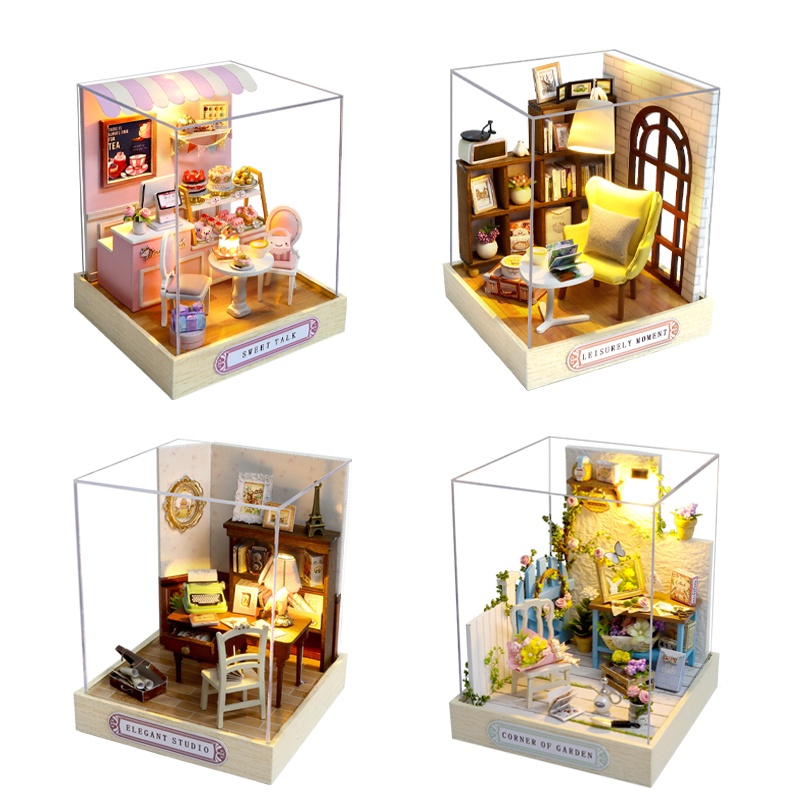 CUTEBEE DIY Dollhouse Miniature Kit - Magic House Wooden Craft Kit With LED Lights For Adults & Teens