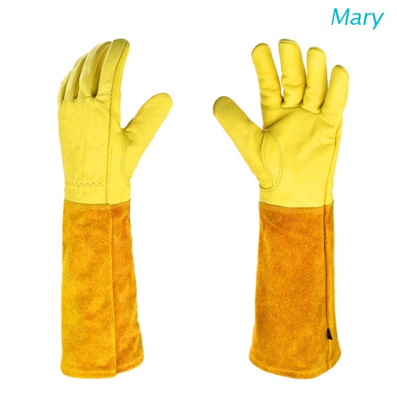Mary ถุงมือหนัง แขนยาว กันหนาม ทําสวน เหมาะสําหรับผู้หญิง / ผู้ชาย