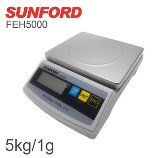 เครื่องชั่งน้ำหนักดิจิตอล สำหรับในครัวเรือน ชั่งได้สูงสุด 5 กิโล SUNFORD FEH5000 ประกัน 3 ปี