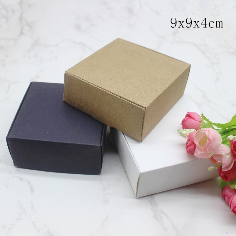 กล่องบรรจุภัณฑ์ ทรงสี่เหลี่ยม สีขาว คราฟท์ สีดํา หลายขนาด สําหรับใส่สบู่ ช็อคโกแลต ช็อคโกแลต เครื่องบิน งานแต่งงาน ปาร์ตี้ 10 ชิ้น