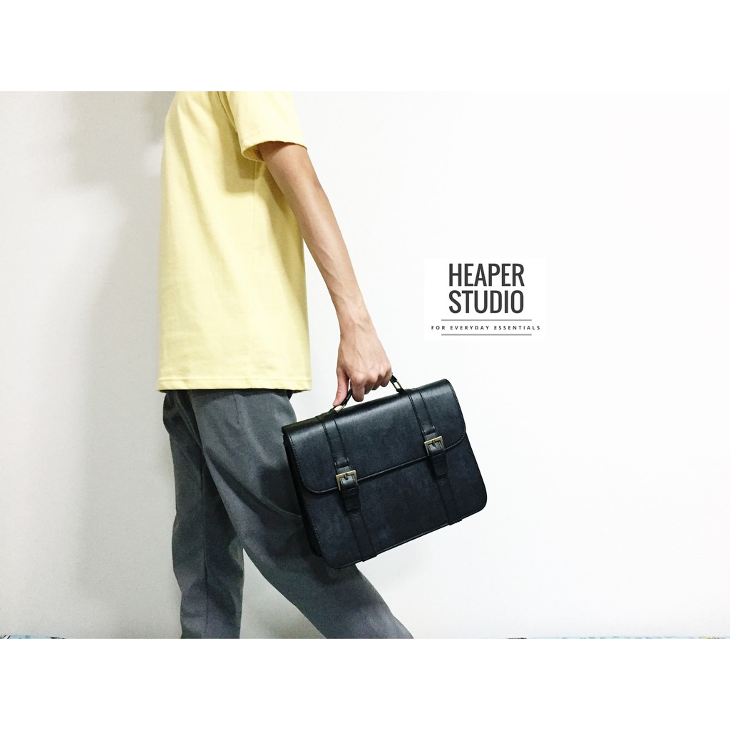 [มีโค้ดลด100บ]HEAPER  BUSINESS กระเป๋าหนัง PU ใส่เอกสาร สะพายข้าง Messenger bag