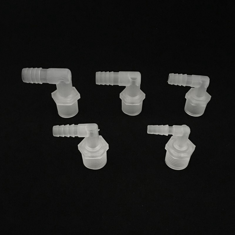 1/2" Thread to 6.4mm-12.7mm Plastic Elbow Hose Connector Fish Tank Tubing Adapters