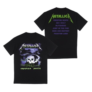 ผ้าฝ้ายแท้Metallica - เสื้อยืด พิมพ์ลาย CREEPING DEATH STITCH SUPPLY เสื้อยืดเพลง นานาชาติ พรีเมียมS-4XL