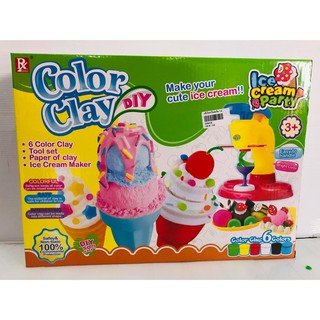 แป้งโดเตรื่องทำไอติม Color Clay DIY Make your cute ice cream