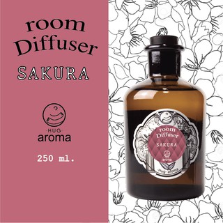 กลิ่น Sakura ดอก ซากุระ ญี่ปุ่น 250-1000 ML ก้านไม้หอม ก้านไม้หอมปรับอากาศ Hug Aroma Reed Diffuser ภายในบ้าน