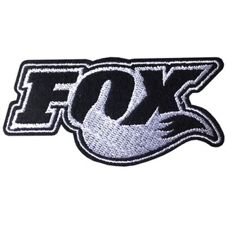 อาร์มปักลาย"FOX ตัวอักษรฟร้อน size 8x4 cmปักขาวพื้นดำ ติดเสื้อติดหมวกทหาร ติดสินค้าแฟชั่น งานDIYเสื้อผ้า งานปักระเอียด