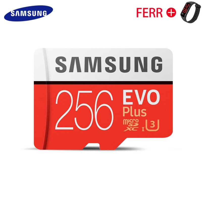 authentic ！！SAMSUNG EVO PLUS Memory Card 256GB High Speed 100 MB/S Micro SD Class 10 U3 TF Cards UHS-I 128G 64GB