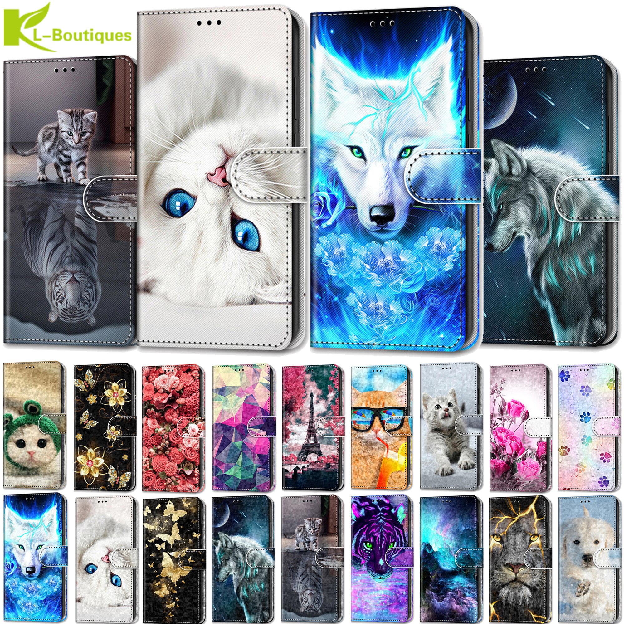 Huawei Y6p Y6 P Y 6 P Case Flip Capa On Sfor Huawei Y 6p 6 3 19 Med Lx9n Cover Wallet Caroon Animal Painted Leather Etui Shopee Thailand