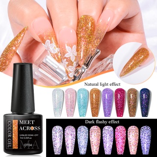 MEET ACROSS น้ํายาทาเล็บเจล กลิตเตอร์ สะท้อนแสง หลากสี สําหร…