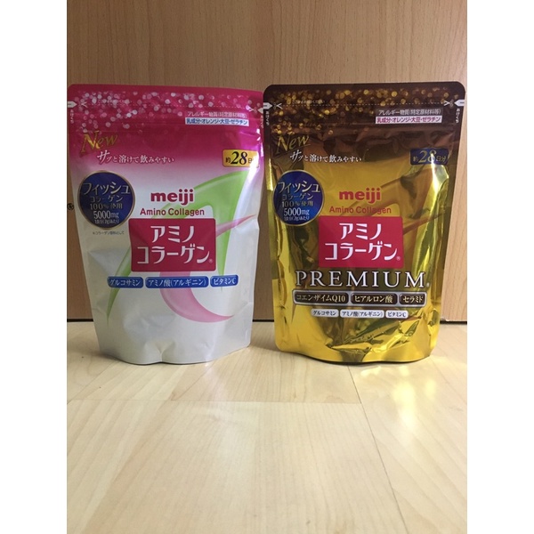 Meiji Amino Collagen / Premium เมจิคอลลาเจน ชนิดเติม แพคเกจใหม่ 28วัน