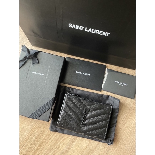 แท้💯% อปก ครบ Ysl bi-fold wallet กระเป๋าสตางค์