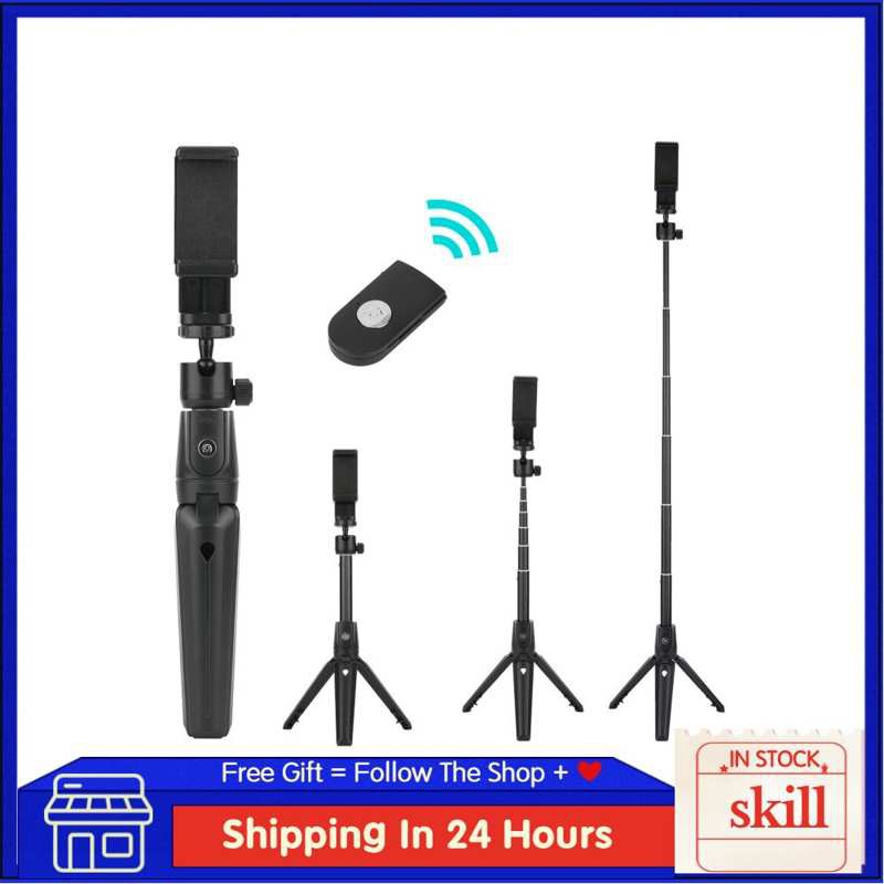 Q02S Bluetooth Selfie Stick Tripod with Remote Shutter Foldable