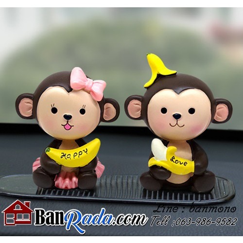 ตุ๊กตาลิง  ตุ๊กตาเรซิ่นลิงคู่ ตุ๊กตาเรซิ่นจัดสวนถาด งานเรซิ่นตุ๊กตาลิงราคาถูก