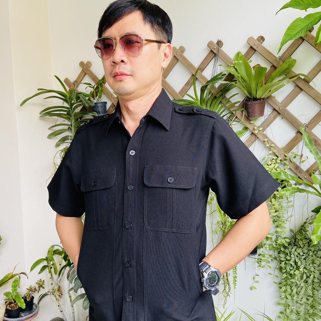 📌 ชุดซาฟารี ชุดคนขับรถ เสื้อ+กางเกง แบรนด์ชูชัยเจริญ เนื้อผ้าเกรดA สีดำ (มีชำระปลายทาง)