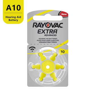 5 Cards 30 PCS Rayovac Extra Advanced Hearing Aid Batteries (Size A10）Zinc Air Hearing Aid Batteries แบตเตอรี่เครื่องช่วยฟัง