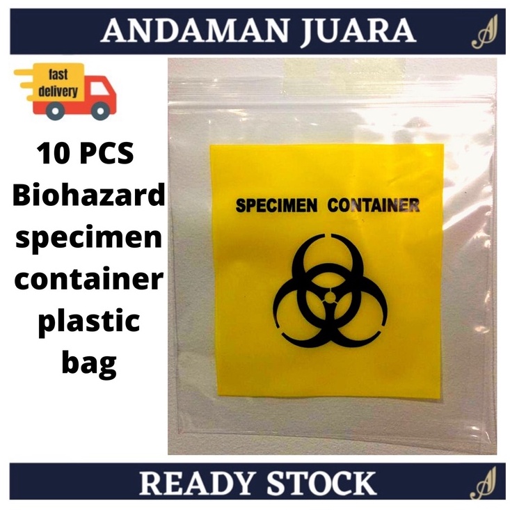 Biohazard ถุงซิปล็อคพลาสติก 10 ชิ้น