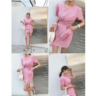 ชุดเดรสเกาหลี dress korea pink used like new