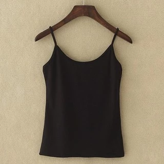 เสื้อสายเดี่ยว เนื้อผ้าดี สวมใส่สบาย ดีไซน์สวยงาม [ขาว-ดำ]