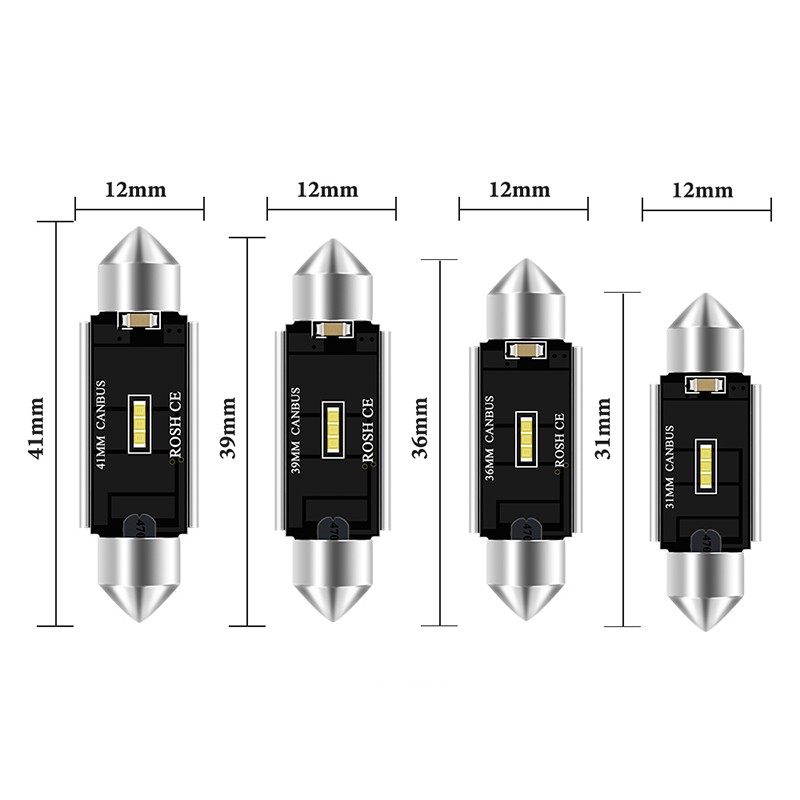 หลอดไฟอ่านหนังสือ Led C5W CSP CANBUS 41 มม. 31 มม. C5W สีขาว สําหรับติดป้ายทะเบียนรถยนต์ 1 ชิ้น ราคา ถูกที่สุด ดีลบีเคเค