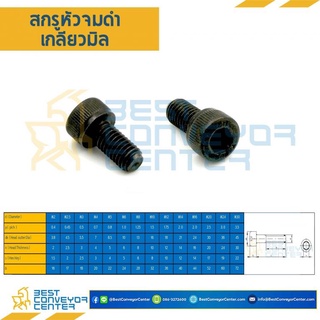 สกรูหัวจมดำ เกลียวตลอด Hexagon Socket Head Cap Screws (Steel Black)