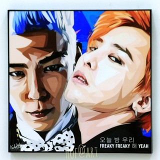 GD &amp; TOP G Dragon Bigbang ท๊อป จีดราก้อน บิ๊กแบง K-pop รูปภาพ​ติด​ผนัง​ pop art แต่งบ้าน ของขวัญ กรอบรูป​ เกาหลี