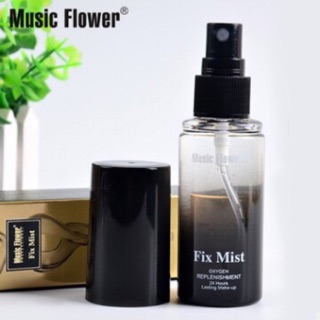 Music Flower   Fix Mist สเปรย์น้ำแร่ บล๊อกเครื่องสำอาง ทำให้ติดทนทาน ทำให้หน้าชุ่มชื่น